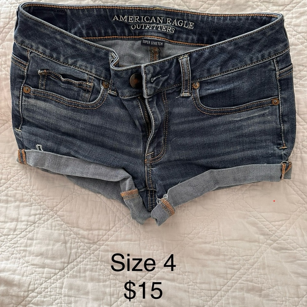 American Eagle Outfitters Women's Jean Shorts - Dark Blue